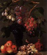 Juan Bautista de Espinosa Bodegon de uvas, manzanas y ciruelas oil painting on canvas